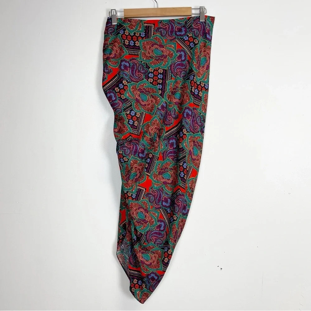 NEW Veronica Beard Skirt Womens 8 Multicolor Ari Floral Paisley Silk Blend Skirt - Picture 2 of 12
